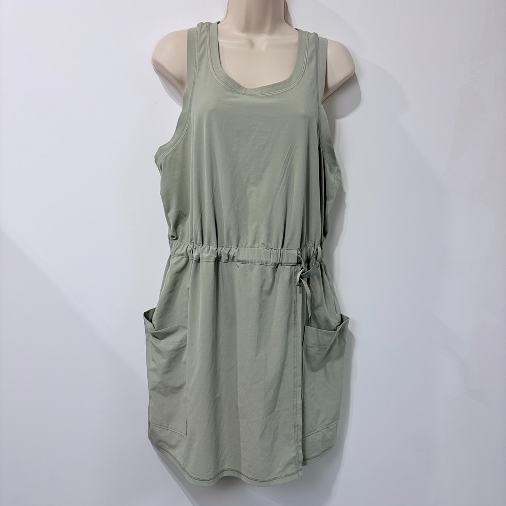 Prana Railay Pocket Dress Size M Juniper Green Sleeveless UPF 50+